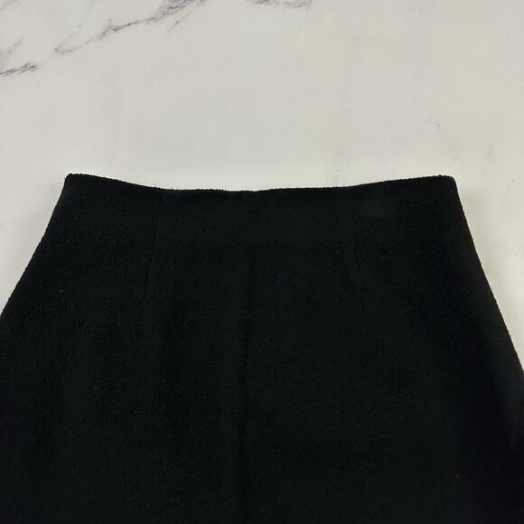 Gap Womens Vintage Y2k Mini Skirt Size 4 Black Wool Blend Tweed Button Trim - Picture 7 of 9